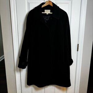 Appleseed’s Black Wool Blend Classic Long Winter Coat Fully Lined XL
